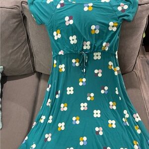 Latched Mama Teal Floral Midi Dress